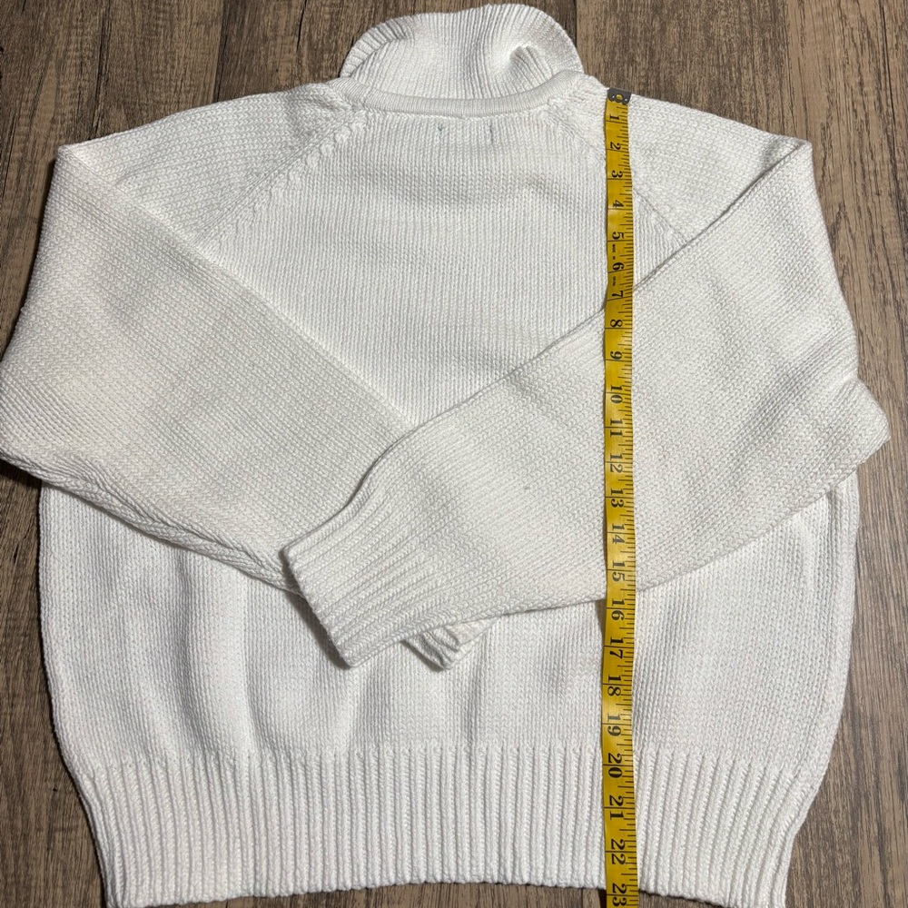 Polo Ralph Laure Layered-Collar Cotton Sweater | color: white | size L - Picture 4 of 10